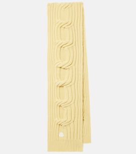 Moncler Moncler Cable-knit wool and cashmere scarf