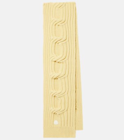 Moncler Moncler Cable-knit wool and cashmere scarf