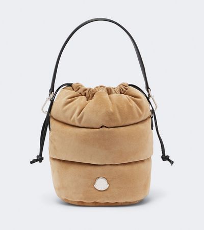 Moncler Moncler Caradoc Small suede down bucket bag