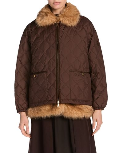 Moncler Moncler Chalereux Faux-Fur Vest & Quilted Down Coat