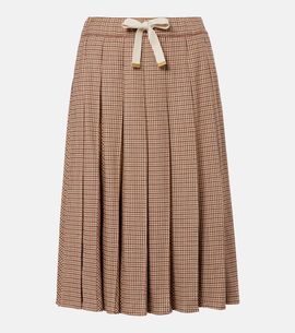 Moncler Moncler Checked pleated midi skirt