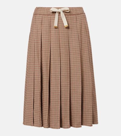 Moncler Moncler Checked pleated midi skirt
