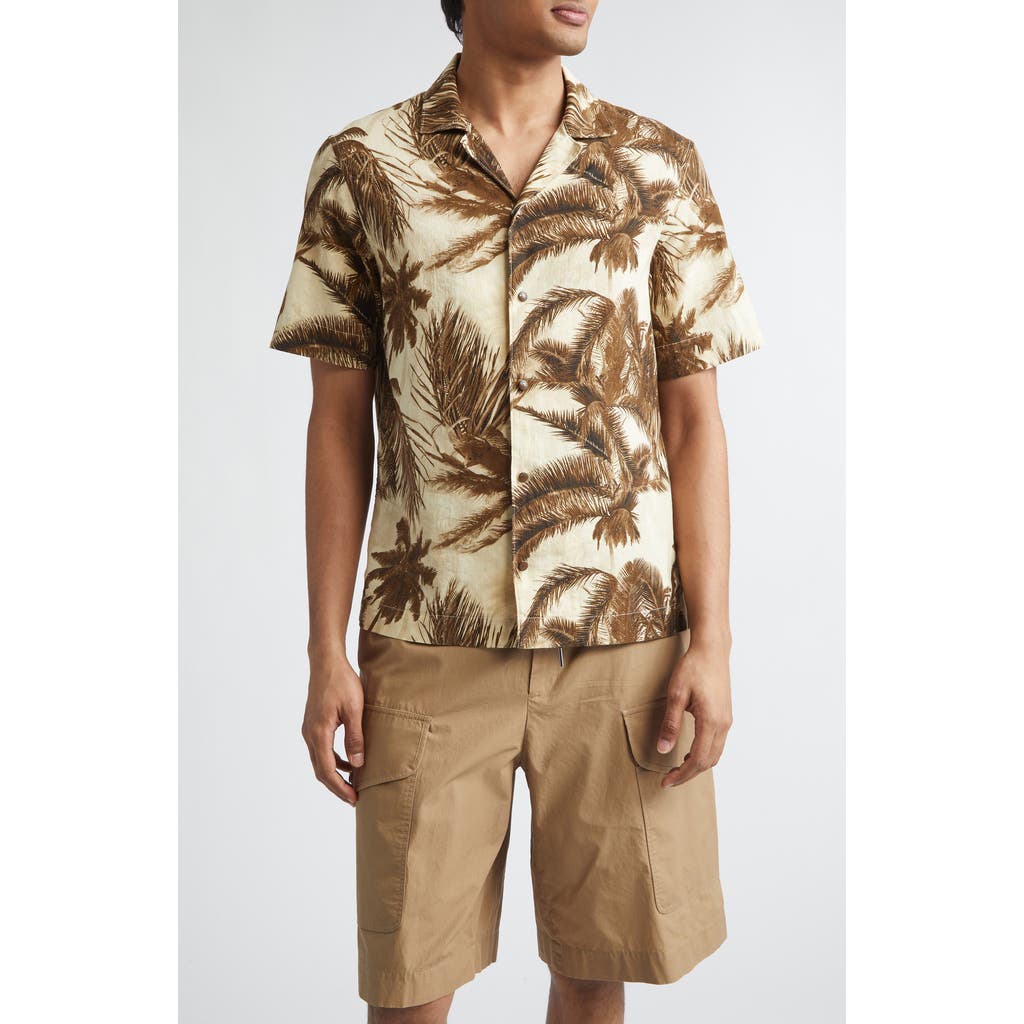 Moncler Moncler Cotton & Flax Camp Shirt
