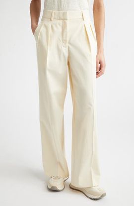 Moncler Moncler Cotton Gabardine Wide Leg Pants