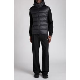 Moncler Moncler Cotton Knit & Down Hooded Cardigan