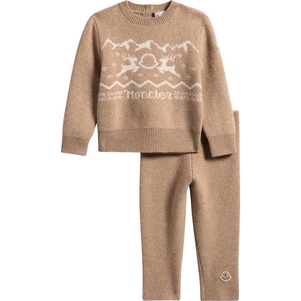 Moncler Moncler Deer Fair Isle Wool & Cashmere Sweater & Leggings Set