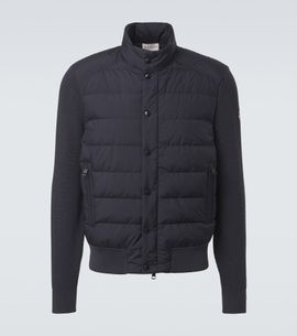 Moncler Moncler Down-paneled cotton-blend cardigan