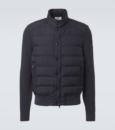 Moncler Moncler Down-paneled cotton-blend cardigan