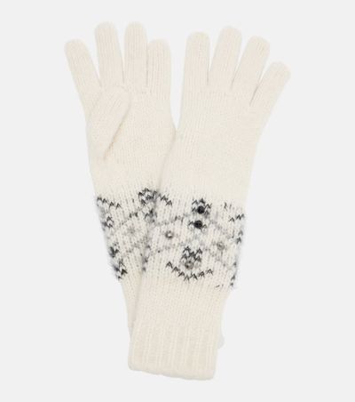 Moncler Moncler Embellished alpaca and wool-blend gloves