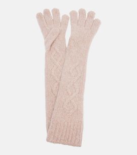 Moncler Moncler Embroidered alpaca-blend gloves