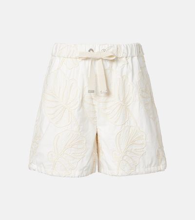 Moncler Moncler Embroidered cotton shorts