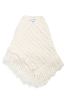 Moncler Moncler Fringe Alpaca & Wool Blend Cabled Rib Scarf