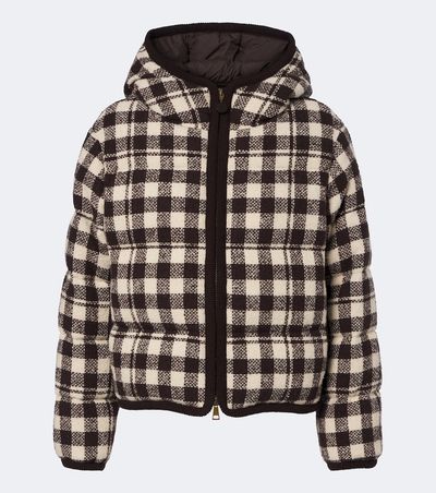 Moncler Moncler Gingham wool-blend down jacket