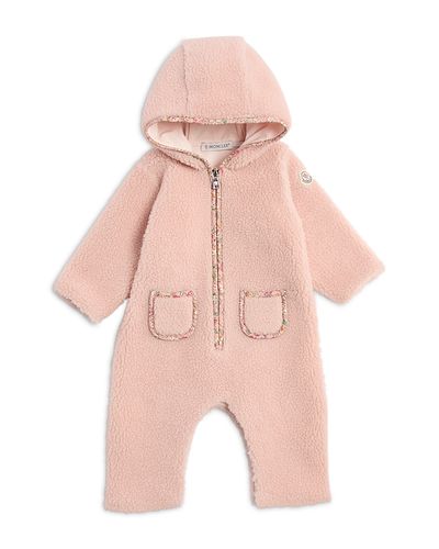 Moncler Moncler Girls' Hooded Teddy Fleece Romper