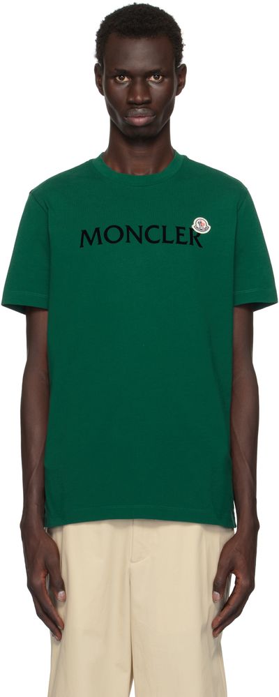 Moncler Moncler Green Flocked Logo T-shirt