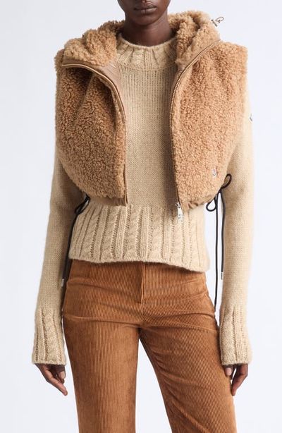 Moncler Moncler Hooded Faux Fur Bib