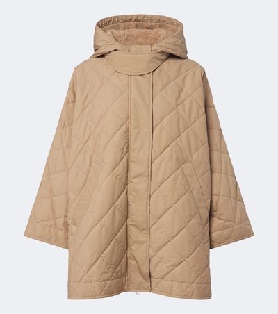 Moncler Moncler Hooded quilted cotton-blend cape