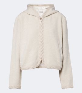 Moncler Moncler Hooded waffle-knit cardigan