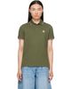 Moncler Moncler Khaki Tricolor-Trimmed Cotton Piquet Polo - 1