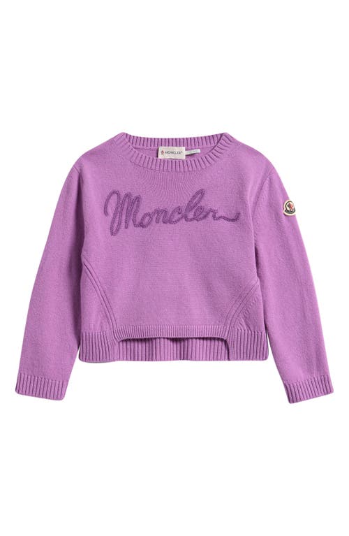 Moncler Moncler Kids' Embroidered Logo Virgin Wool & Cashmere Sweater