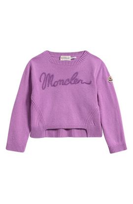 Moncler Moncler Kids' Embroidered Logo Virgin Wool & Cashmere Sweater