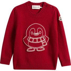 Moncler Moncler Kids' Embroidered Penguin Patch Virgin Wool & Cashmere Sweater 