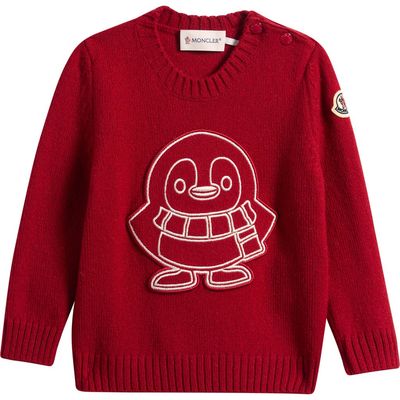 Moncler Moncler Kids' Embroidered Penguin Patch Virgin Wool & Cashmere Sweater 