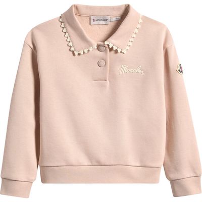 Moncler Moncler Kids' Logo Cotton Polo Sweatshirt