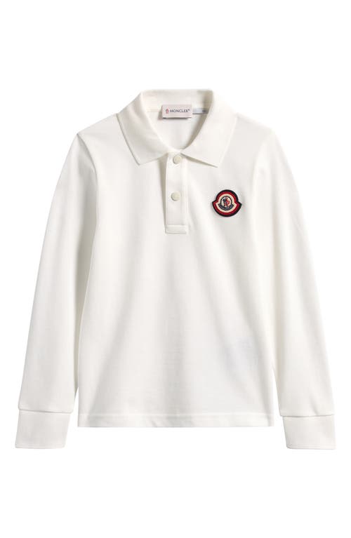 Moncler Moncler Kids' Logo Patch Long Sleeve Polo