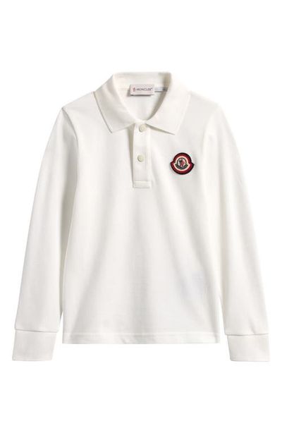 Moncler Moncler Kids' Logo Patch Long Sleeve Polo