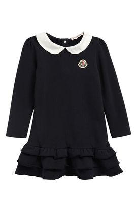 Moncler Moncler Kids' Long Sleeve Ruffle Hem Polo Dress