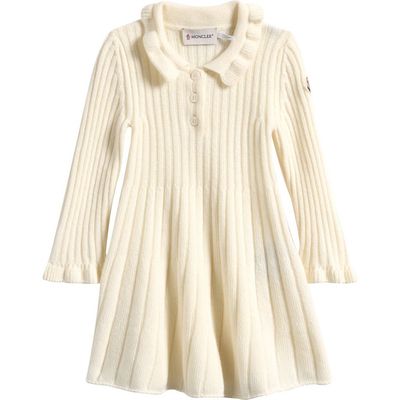Moncler Moncler Kids' Long Sleeve Virgin Wool & Cashmere Polo Sweater Dress