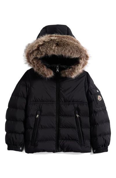 Moncler Moncler Kids' New Byronf Water Repellent Down Puffer Jacket with Detachable Faux Fur Trim