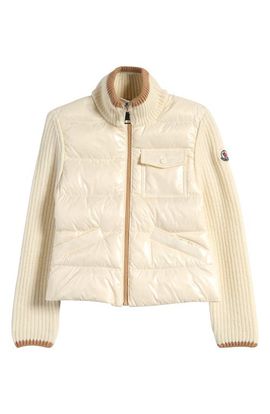 Moncler Moncler Kids' Quilted Down & Wool Knit Cardigan