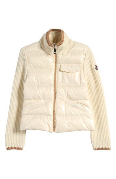 Moncler Moncler Kids' Quilted Down & Wool Knit Cardigan