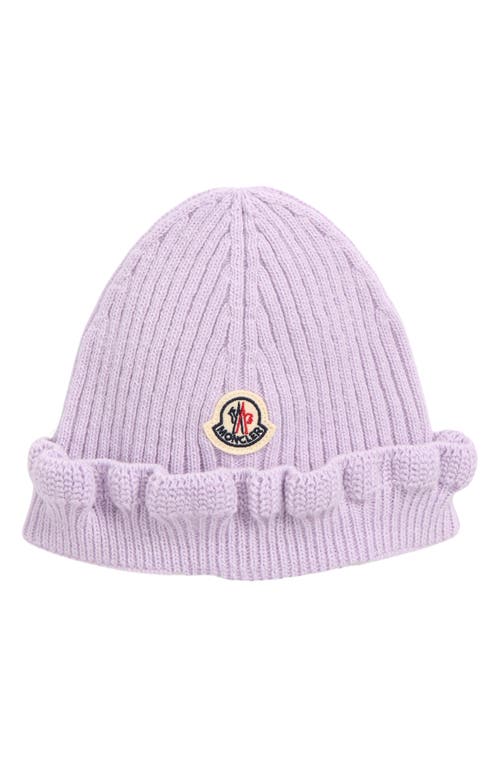 Moncler Moncler Kids' Ruffle Trim Virgin Wool & Cashmere Beanie