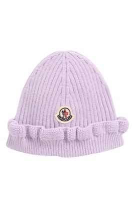 Moncler Moncler Kids' Ruffle Trim Virgin Wool & Cashmere Beanie