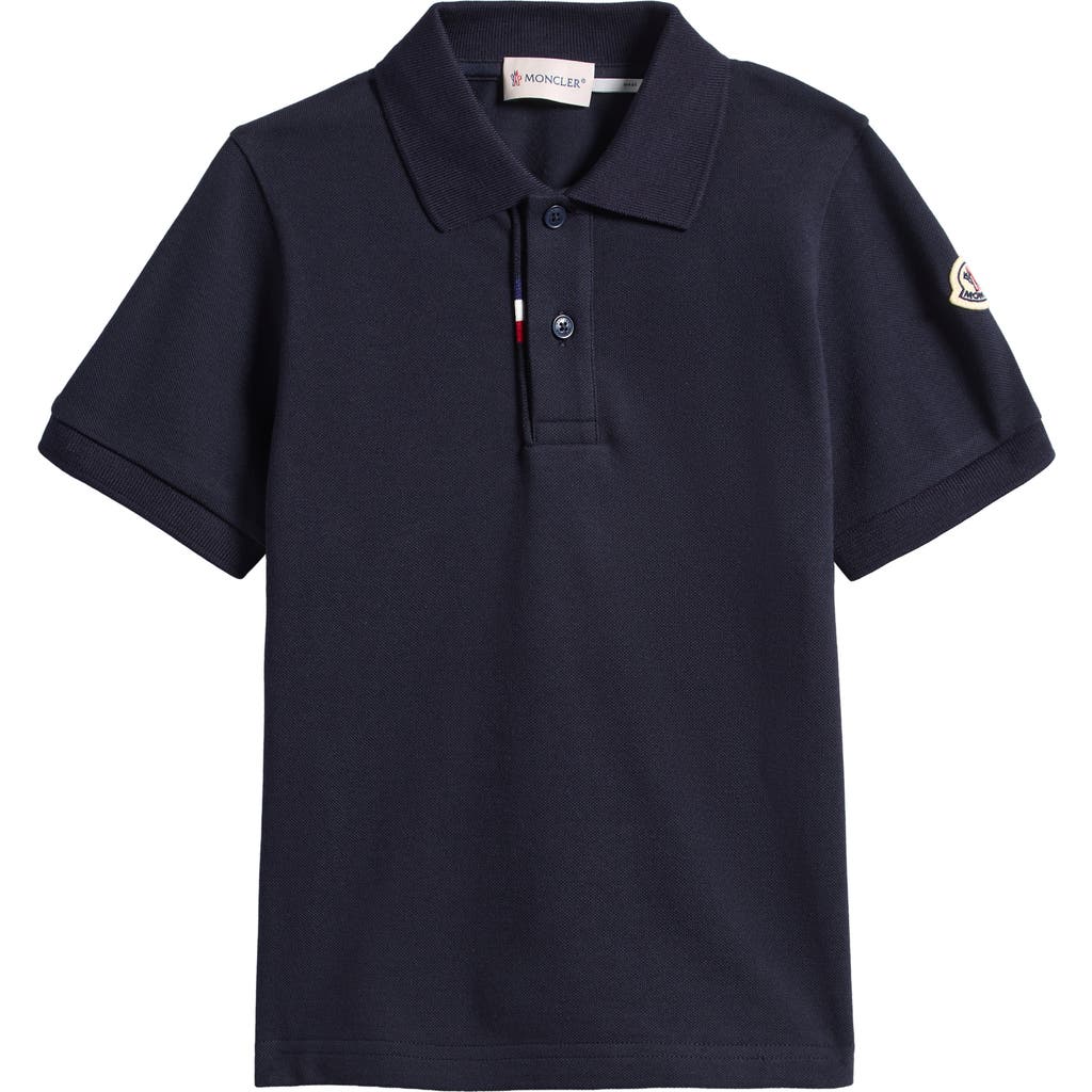 Moncler Moncler Kids' Tricolor Placket Cotton Piqué Polo