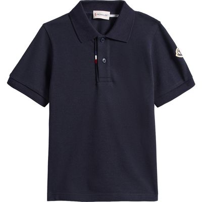 Moncler Moncler Kids' Tricolor Placket Cotton Piqué Polo