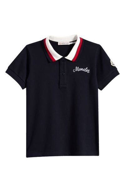 Moncler Moncler Kids' Tricolor Stretch Cotton Polo