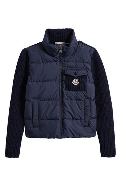 Moncler Moncler Kids' Wool & Cashmere Down Puffer Cardigan