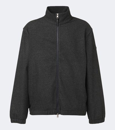 Moncler Moncler Leather-trimmed bomber jacket