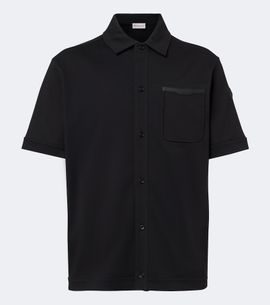 Moncler Moncler Leather-trimmed cotton shirt