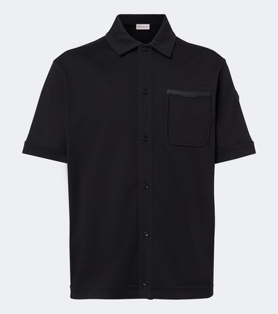 Moncler Moncler Leather-trimmed cotton shirt