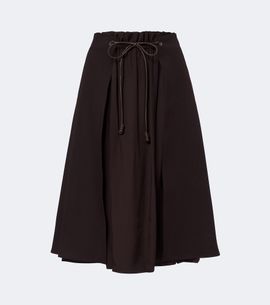 Moncler Moncler Leather-trimmed virgin wool midi skirt