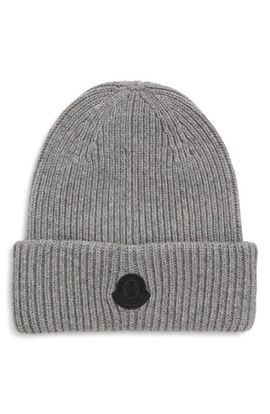Moncler Moncler Leather Logo Patch Cashmere Beanie