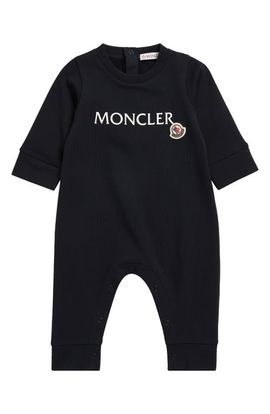 Moncler Moncler Logo Baby Grow Stretch Cotton Fleece Romper