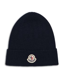 Moncler Moncler Logo Ribbed Beanie Hat