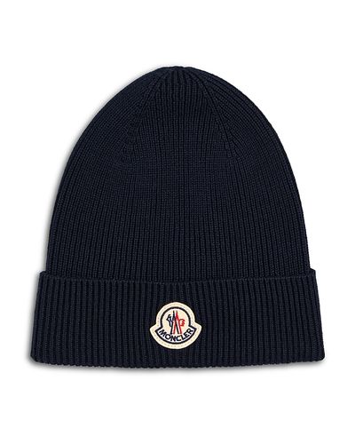 Moncler Moncler Logo Ribbed Beanie Hat
