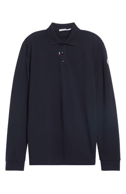 Moncler Moncler Long Sleeve Cotton Piqué Polo